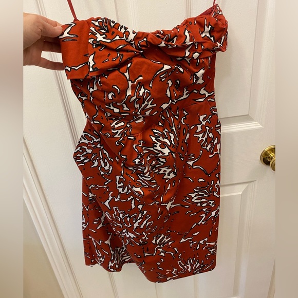 Dark red strapless bandeau mini dress with pockets! - Picture 1 of 2